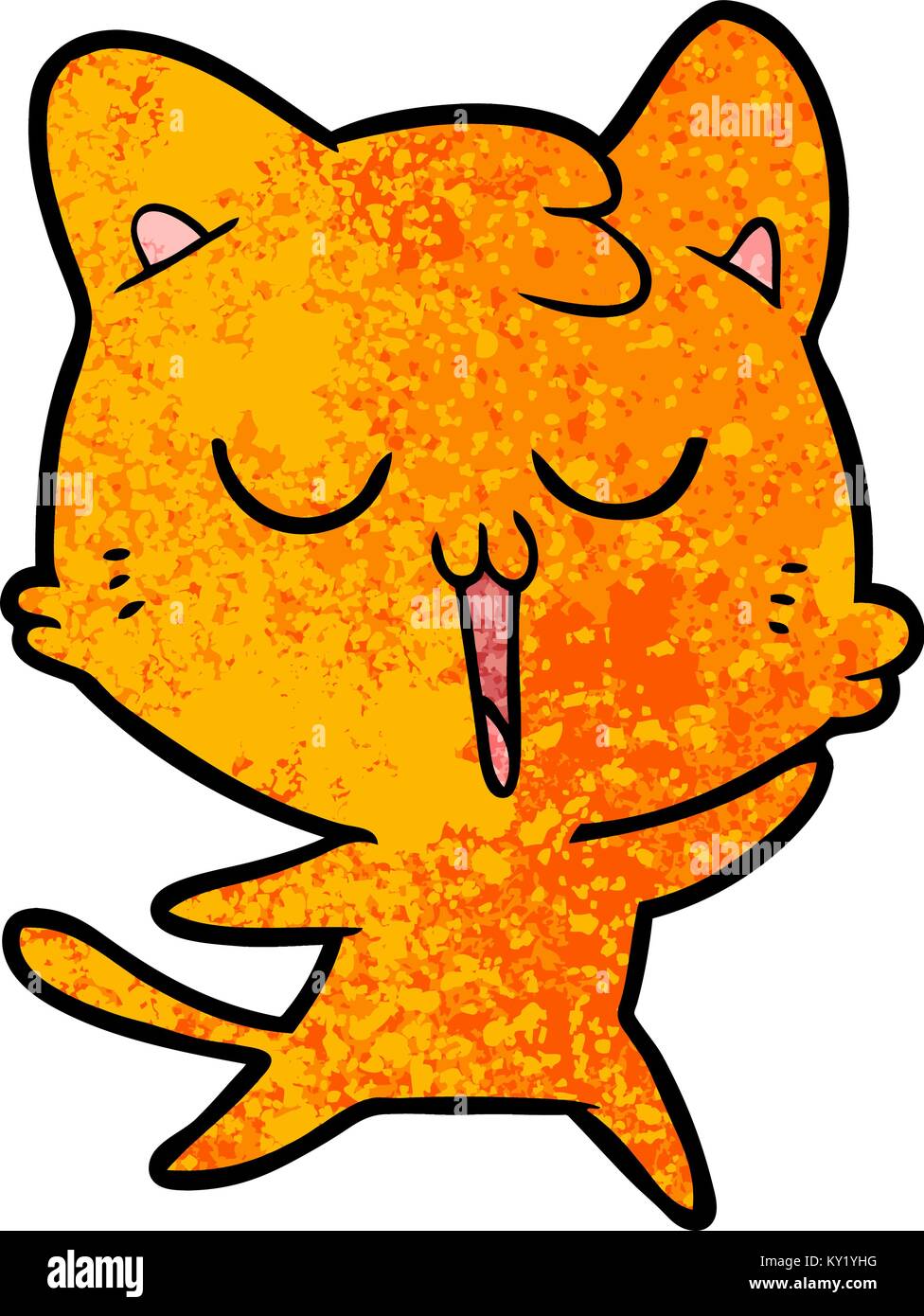 cartoon cat singing Stock Vector Image & Art Alamy