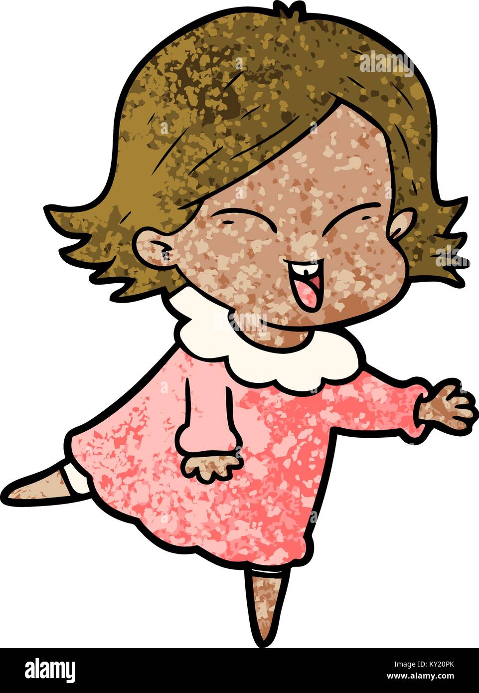 happy cartoon girl Stock Vector Image & Art - Alamy