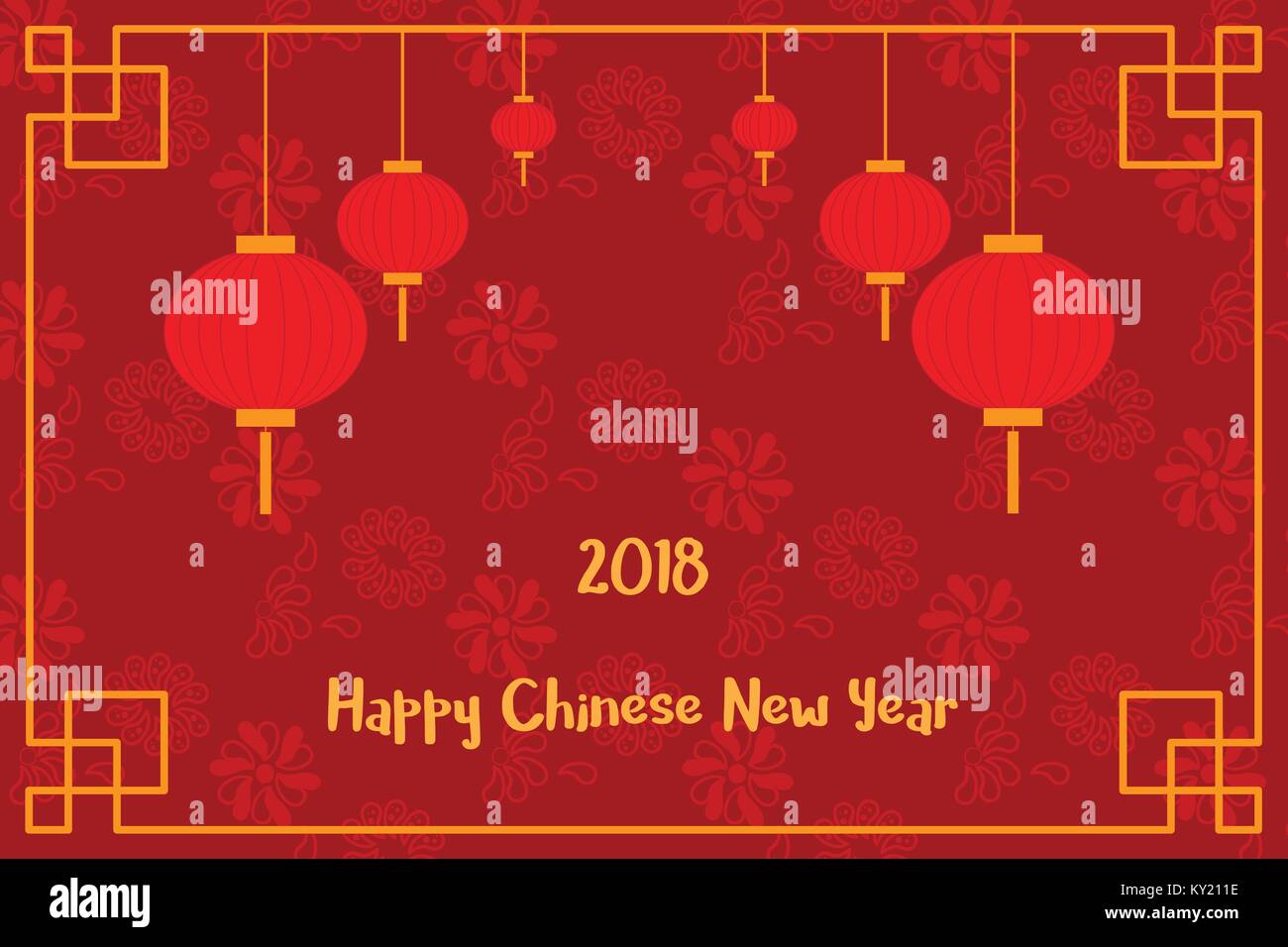 Postcard with Chinese New Years Lanterns Stock Vector Image & Art - Alamy