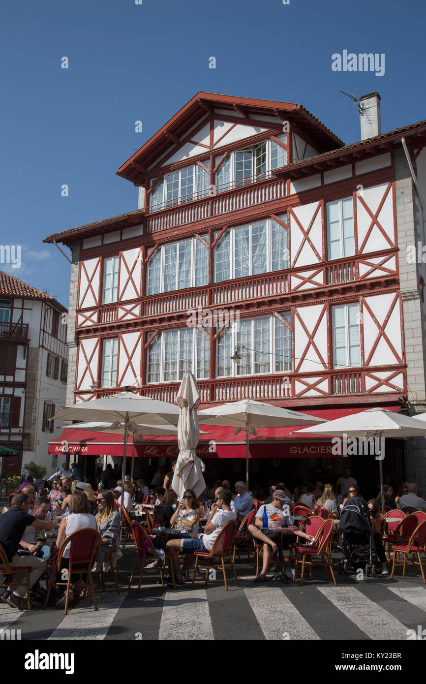 Majestic Bar, Cafe and Restaurant, Louis XIV Square, Saint Jean de Luz;  Basque Country; France Stock Photo - Alamy