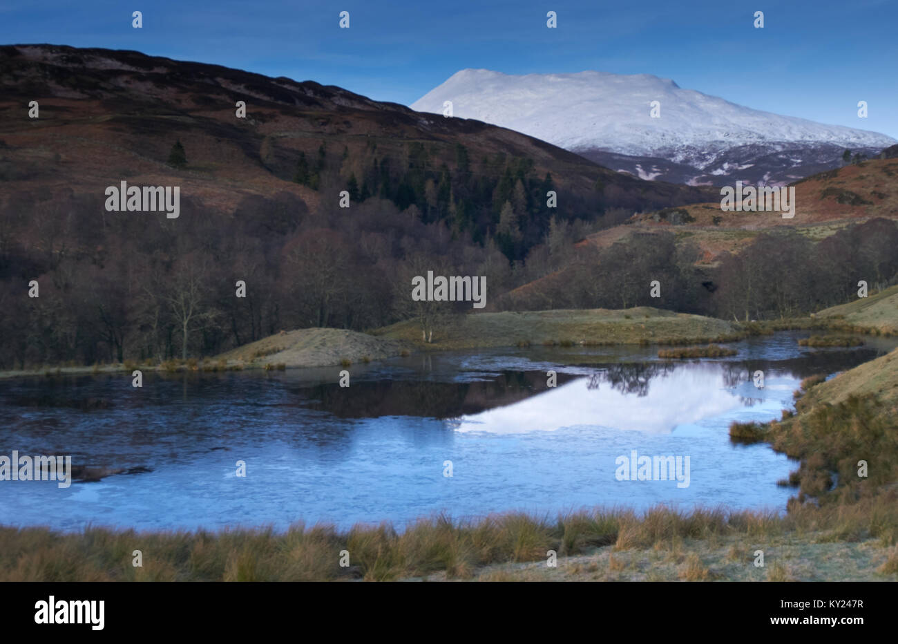 Highland Fishing Loch in winter. Stock Photo