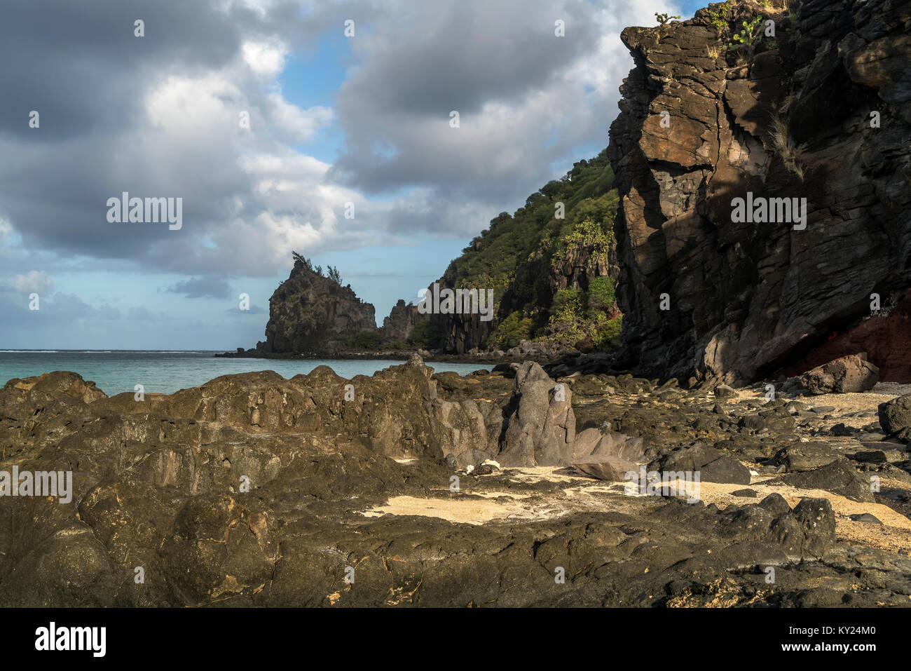 Felsküste der Riviere Banane, Insel Rodrigues, Mauritius, Afrika