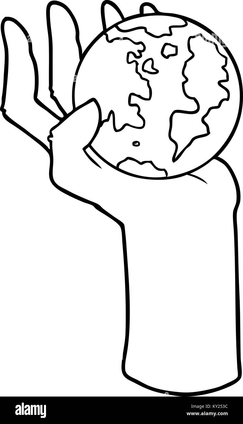 cartoon hand holding whole earth Stock Vector Image & Art - Alamy