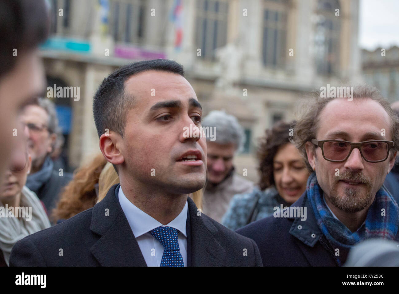 Turin, Italy. 12th Jan, 2018. Luigi Di Maio, leader of Movimento 5 Stelle in Turin. Credit: Lorenzo Apra/Pacific Press/Alamy Live News Stock Photo