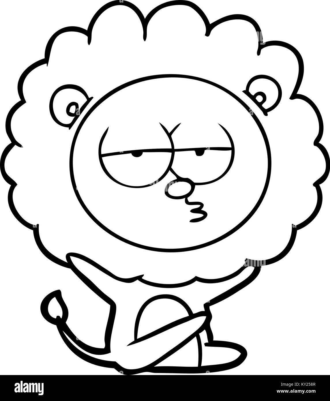 cartoon bored lion Stock Vector Image & Art - Alamy