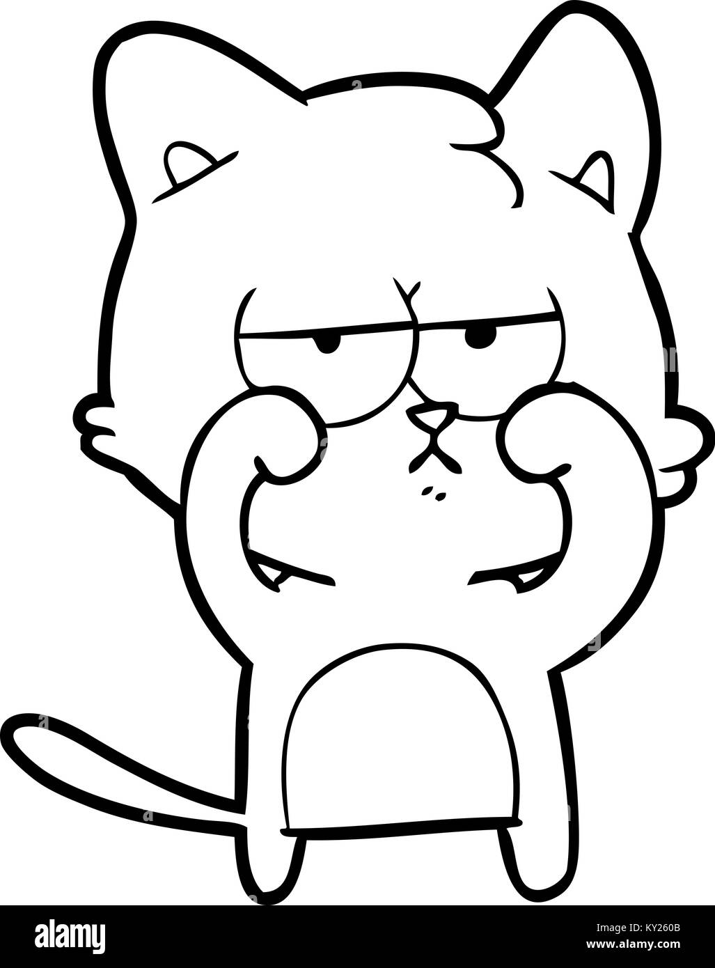 tired cartoon cat rubbing eyes Stock Vector Image & Art Alamy