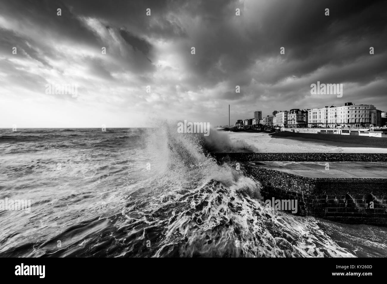Storm Eleanor in Brighton, UK Stock Photo