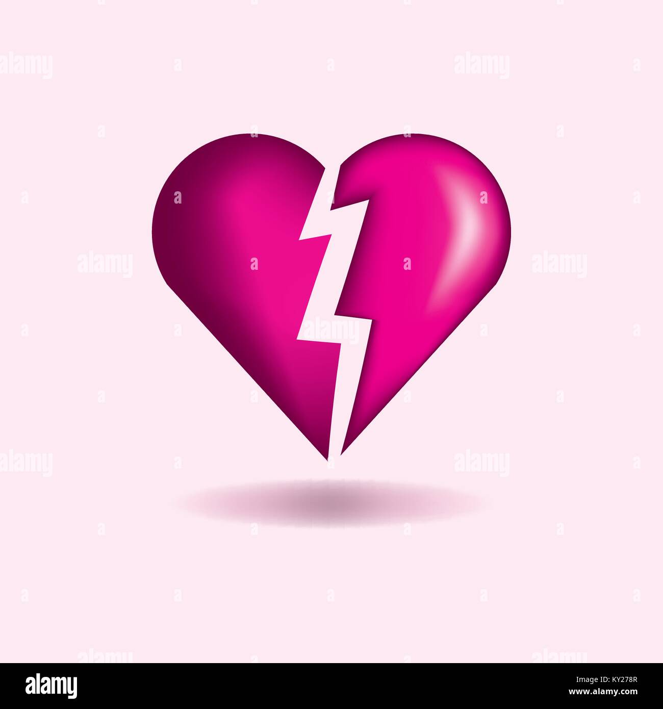3d illustration of broken heart Stock Vector Images - Alamy