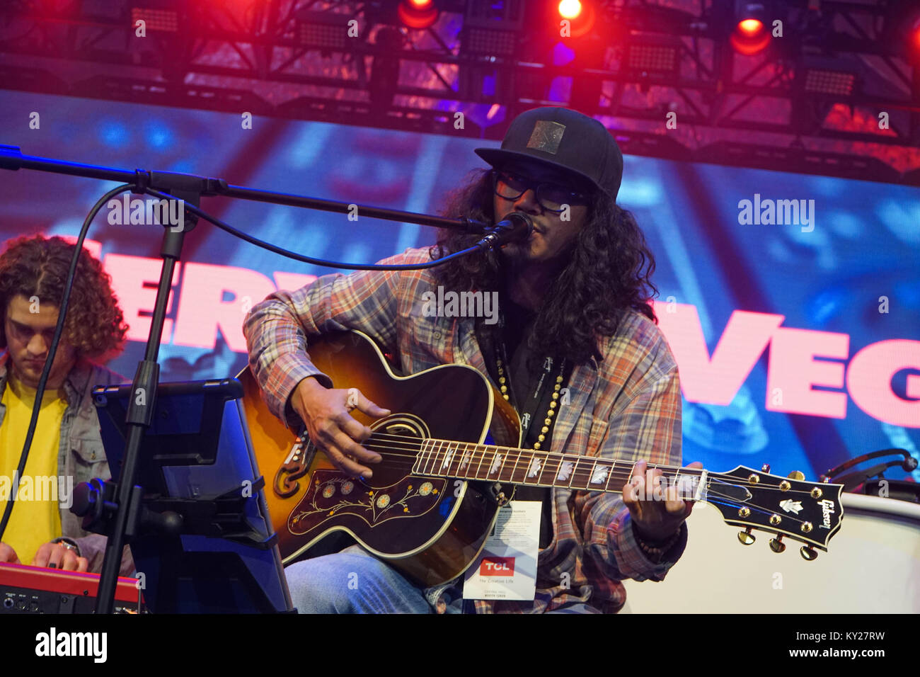 Las Vegas, Nevada, USA. 11th Jan, 2018. The Gibson Guitars tent gave