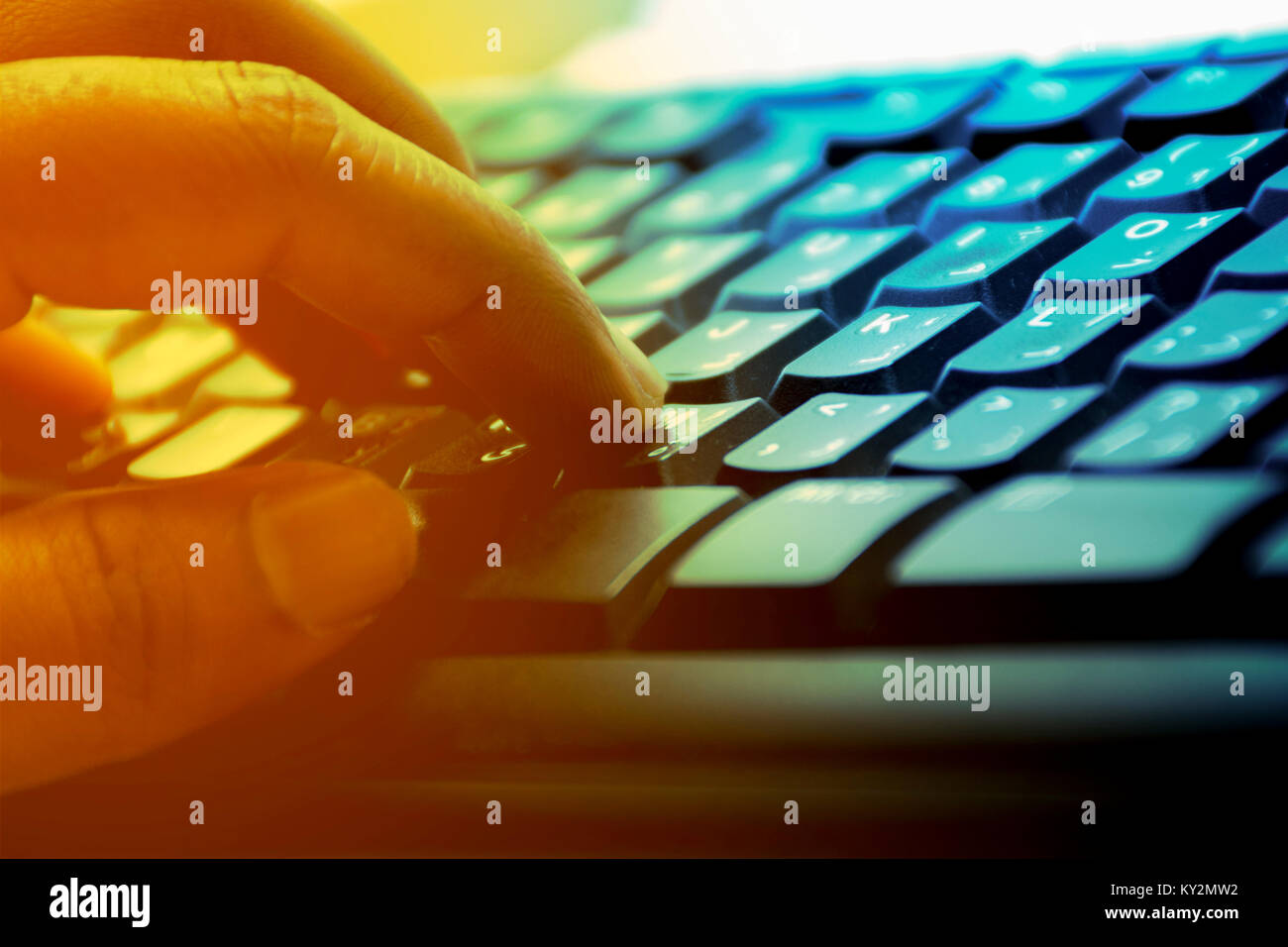 Mans hands working on keyboard hi-res stock photography and images - Alamy