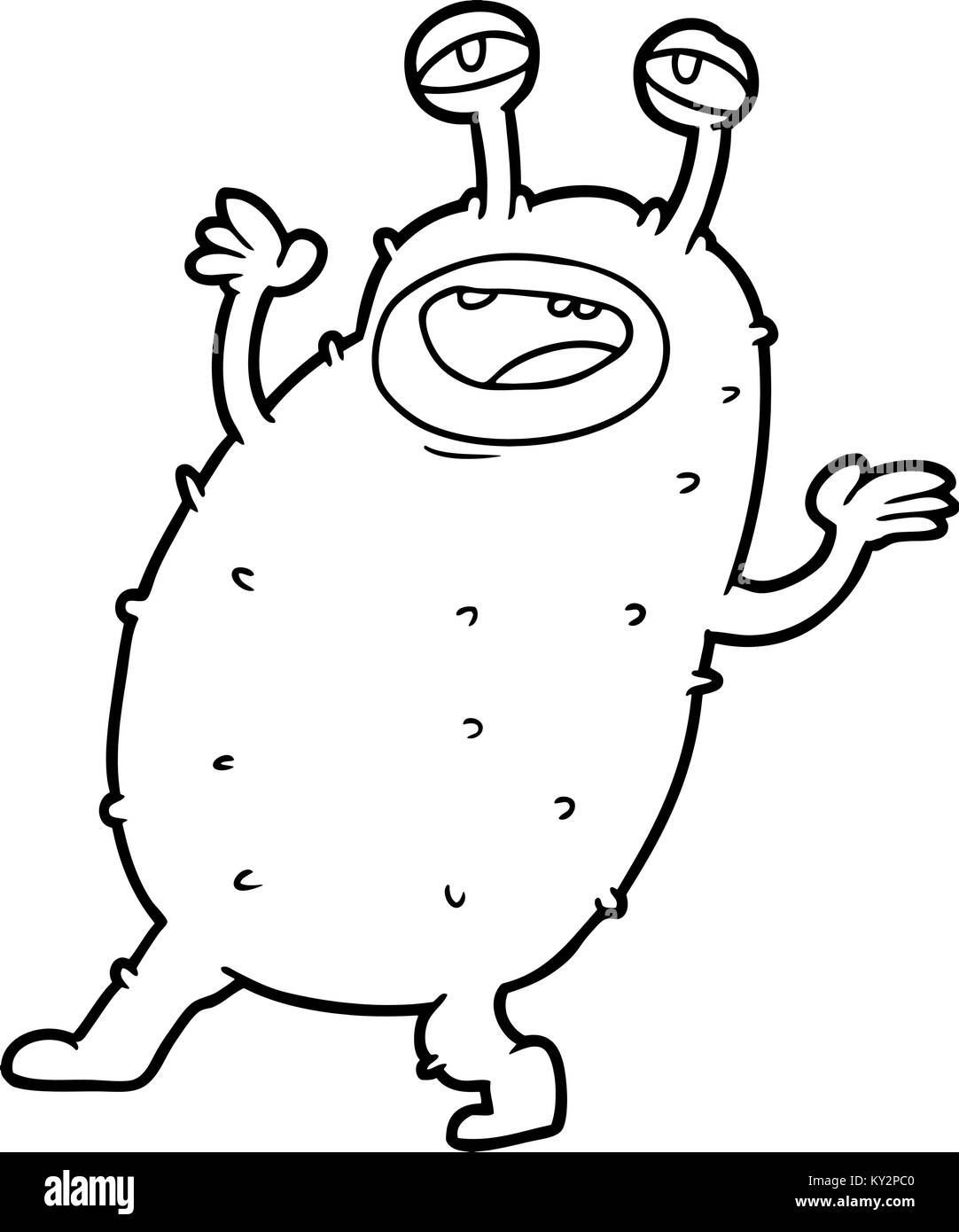 Cartoon alien Black and White Stock Photos & Images - Alamy