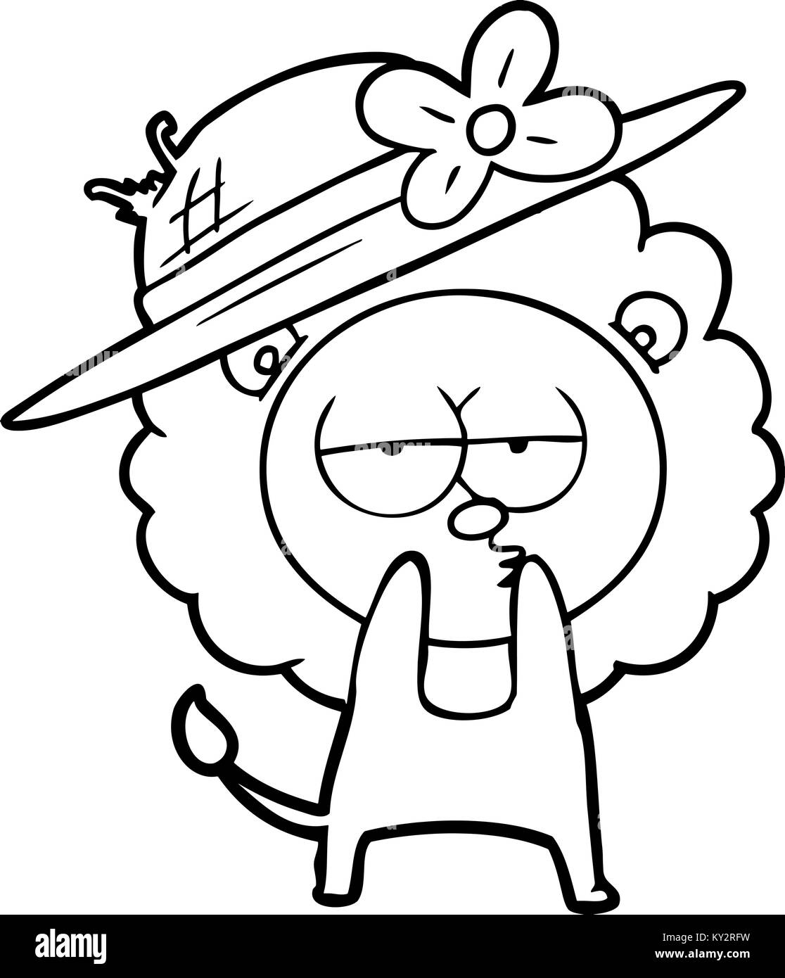 cartoon lion wearing hat Stock Vector Image & Art - Alamy