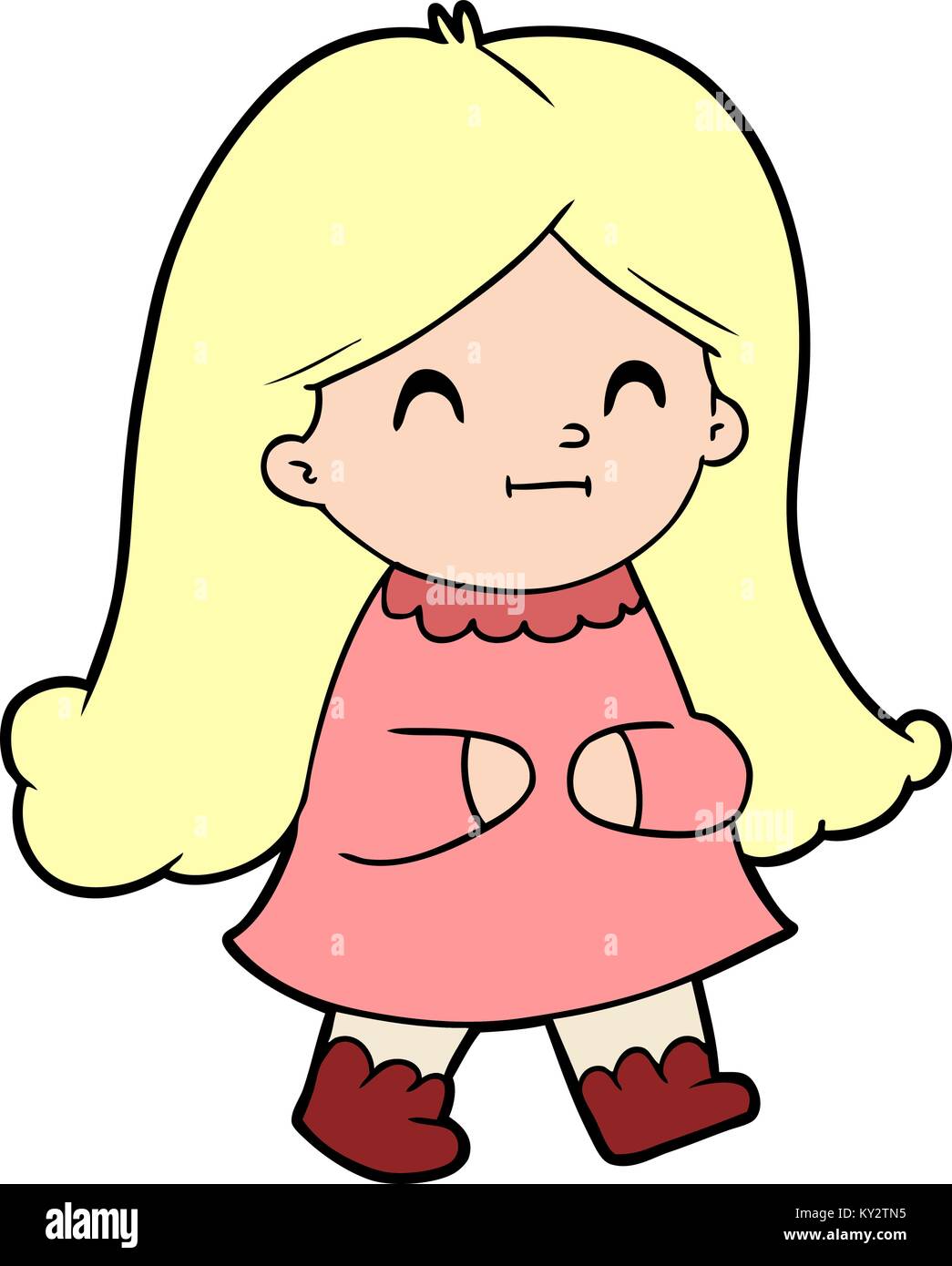 cartoon happy girl Stock Vector Image & Art - Alamy