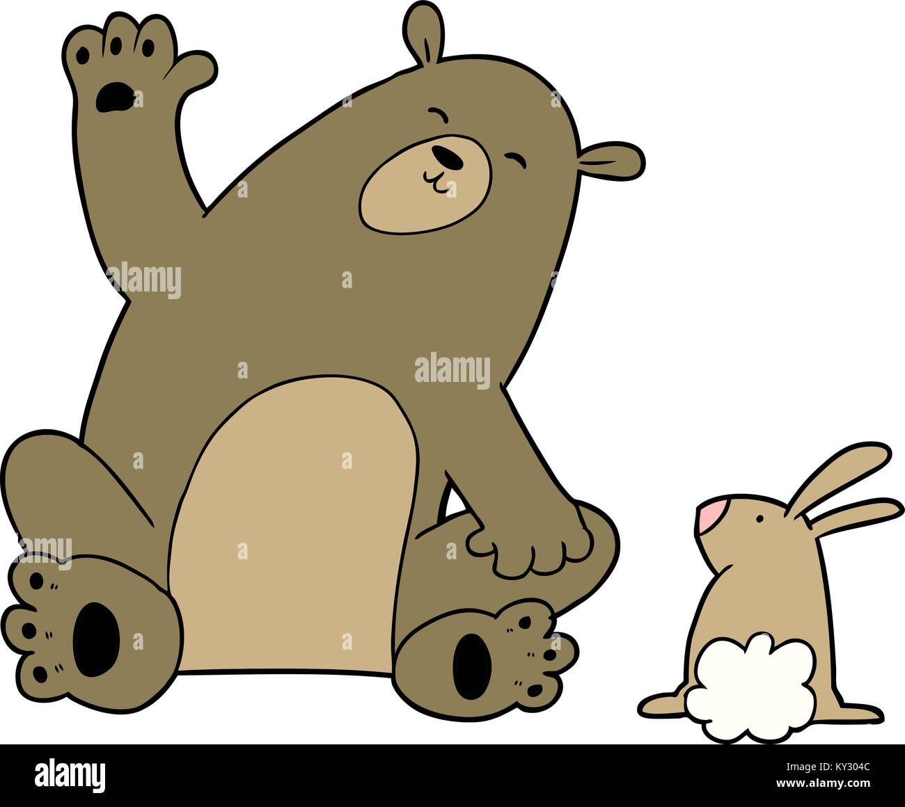 cartoon bear and rabbit friends Stock Vector Image & Art - Alamy