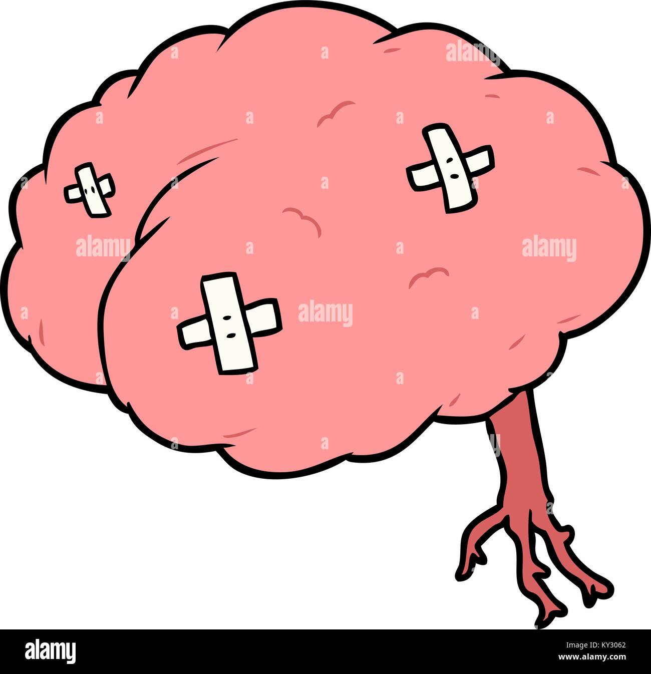 Cartoon Injured Brain Stock Vector Image Art Alamy
