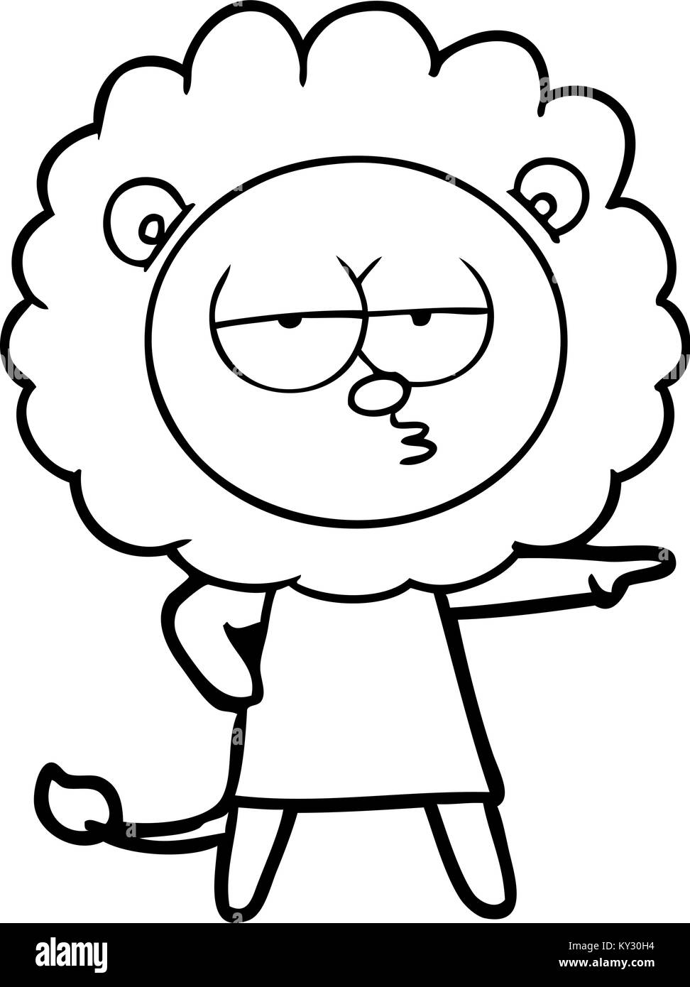 cartoon bored lion Stock Vector Image & Art - Alamy