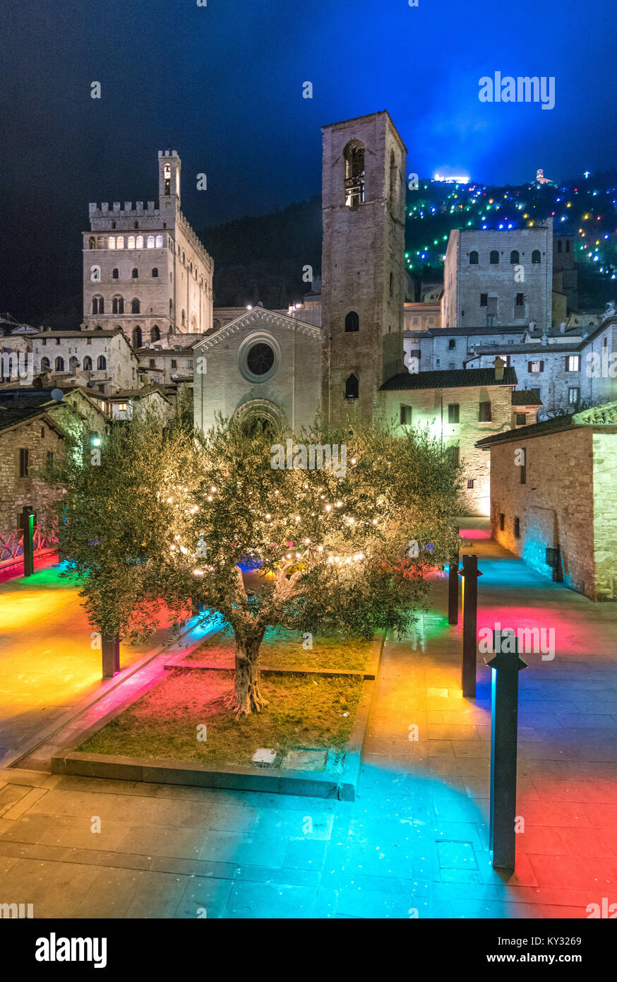 Gubbio italy christmas tree