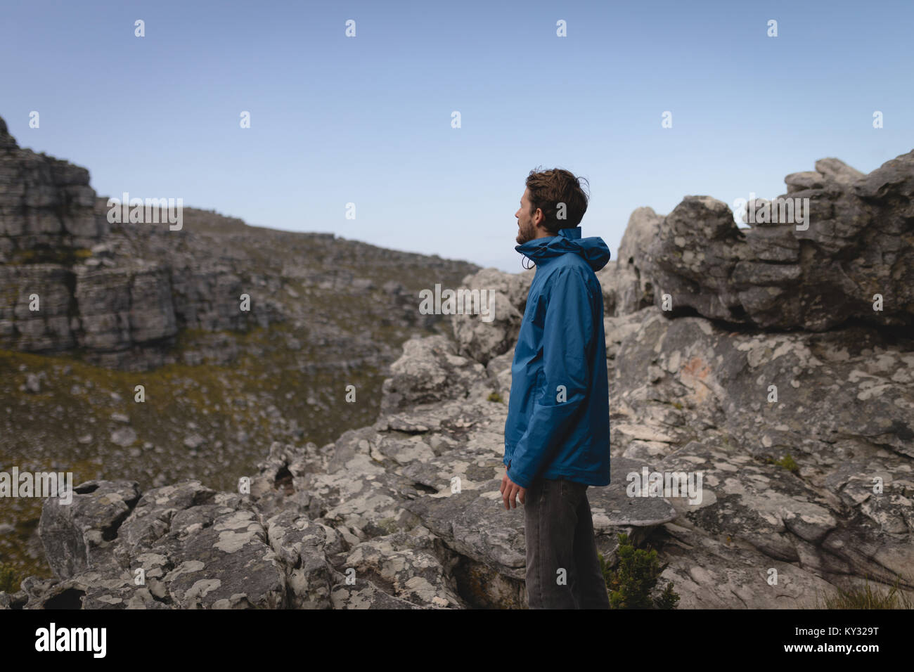 Male caucasian hiker watching hi-res stock photography and images - Alamy