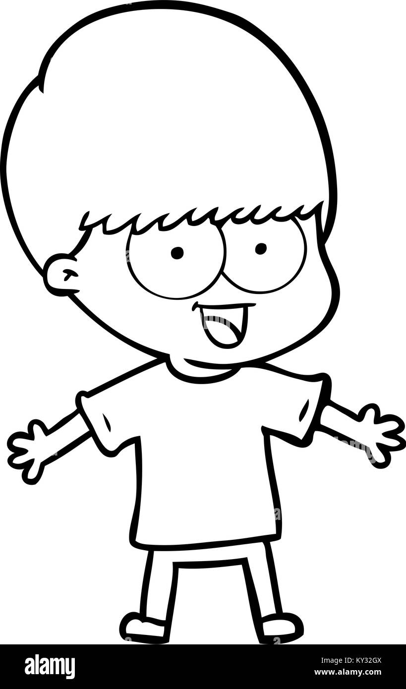 happy cartoon boy Stock Vector Image & Art - Alamy