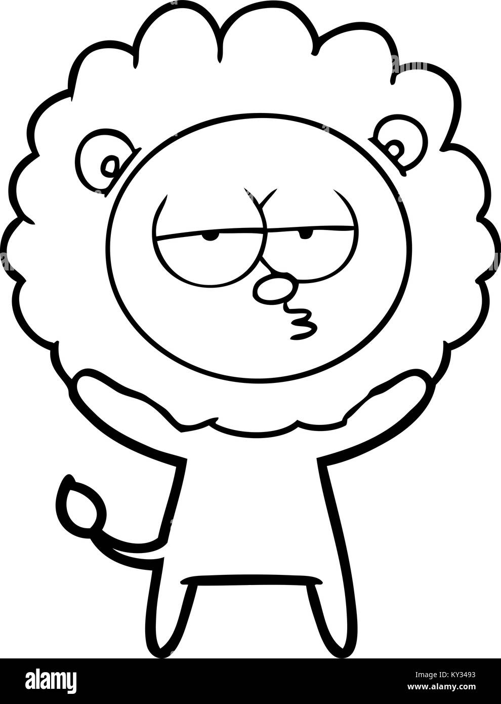 cartoon bored lion Stock Vector Image & Art - Alamy