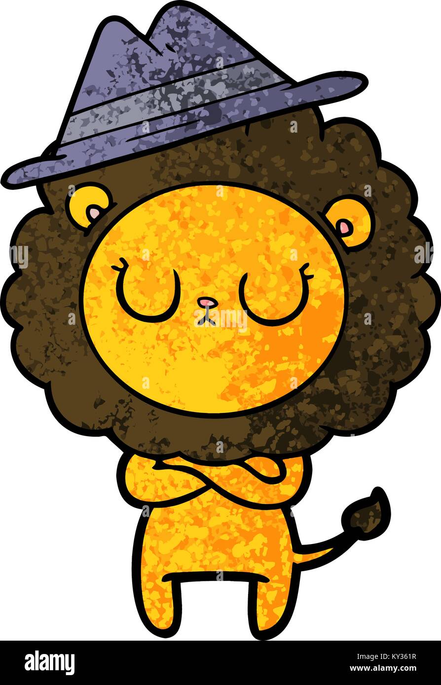 cartoon lion wearing aht Stock Vector Image & Art - Alamy