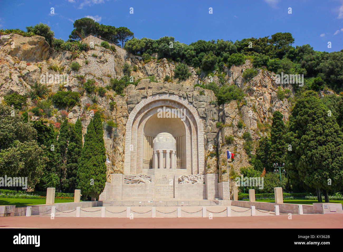 Memorial monument for the dead soldiers in Nice, France Stock Photo