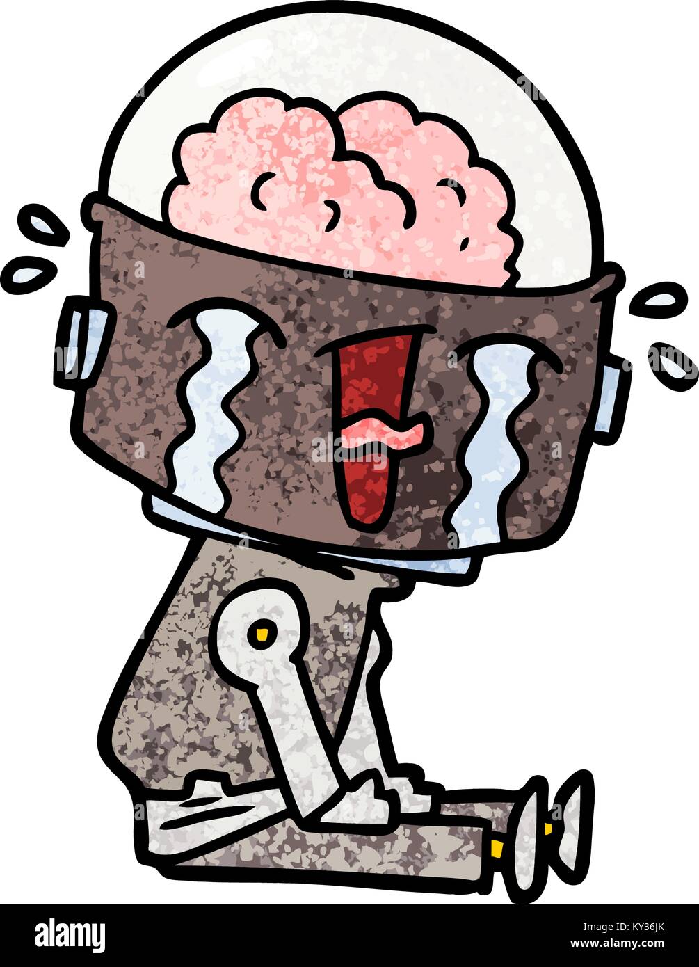 cartoon crying robot Stock Vector Image & Art - Alamy
