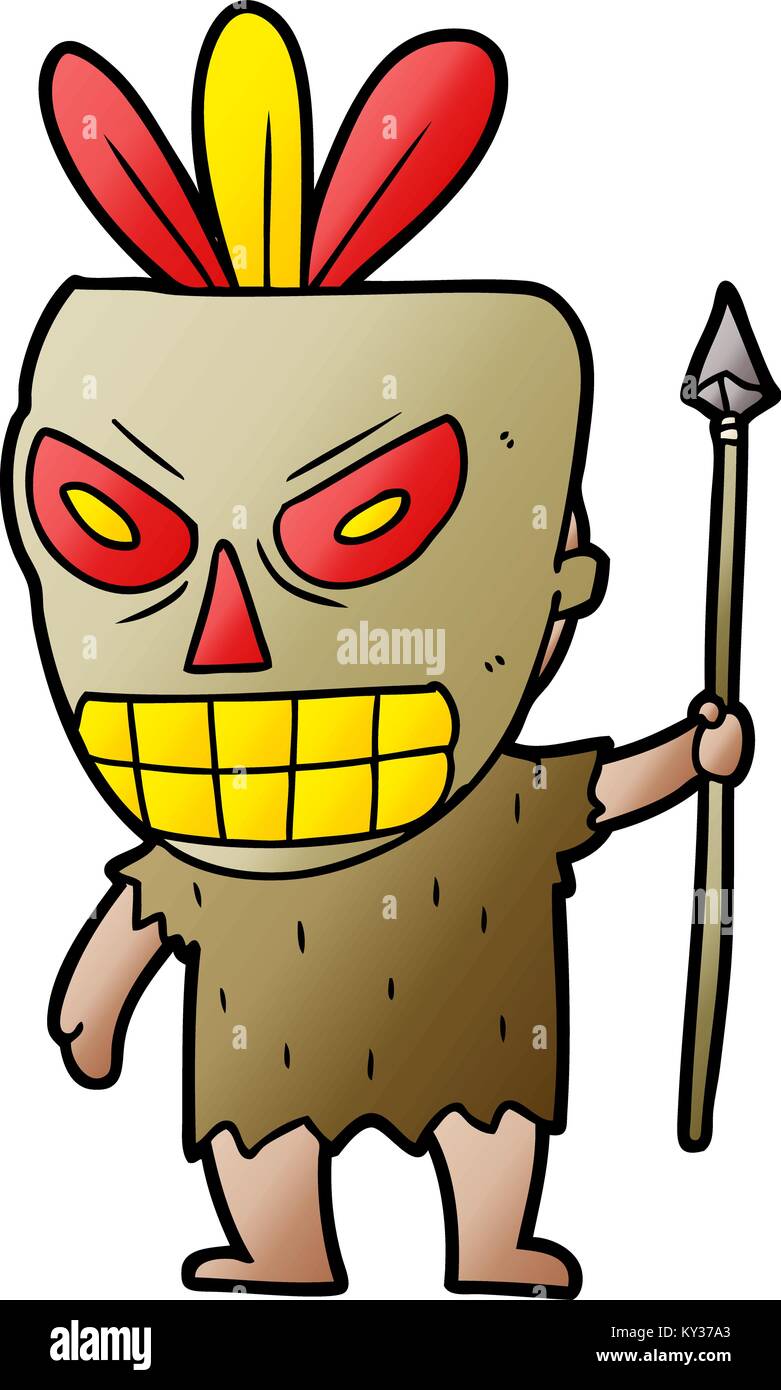 cartoon cannibal shaman Stock Vector Image & Art - Alamy
