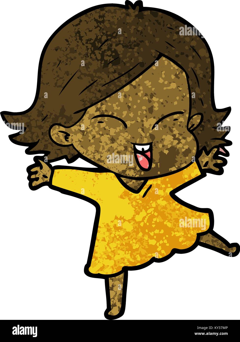 happy cartoon girl Stock Vector Image & Art - Alamy