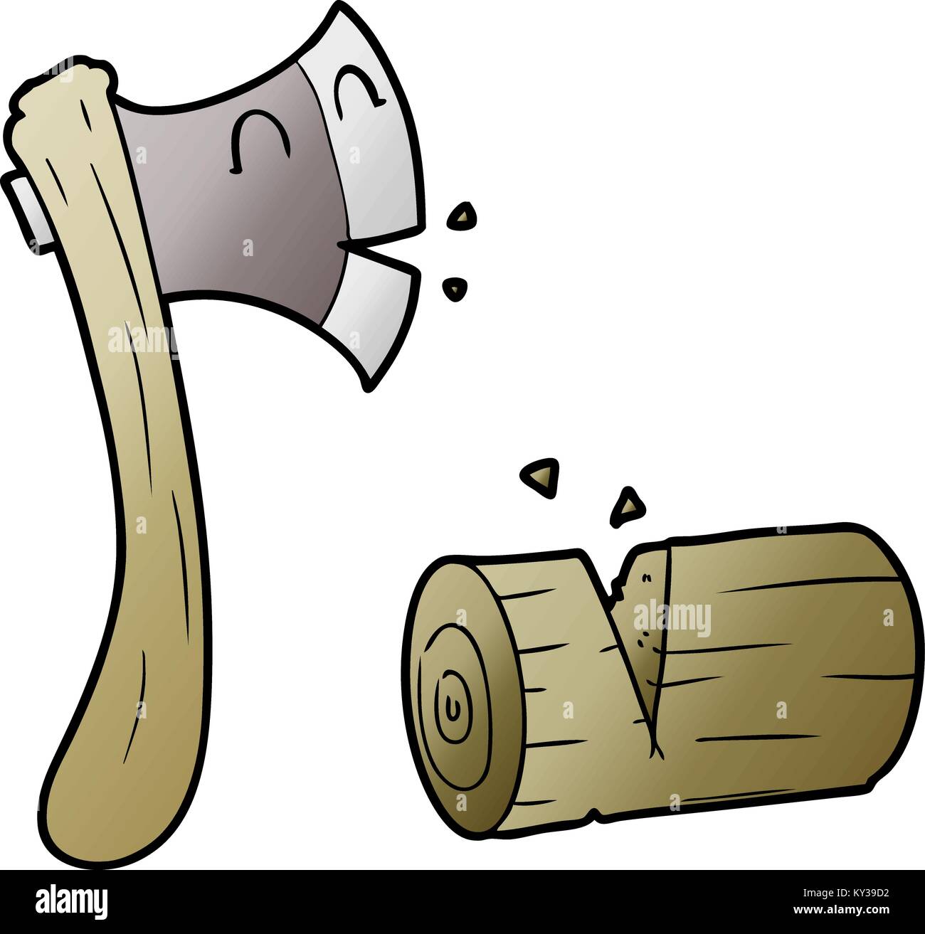 cartoon axe chopping wood Stock Vector Image & Art Alamy
