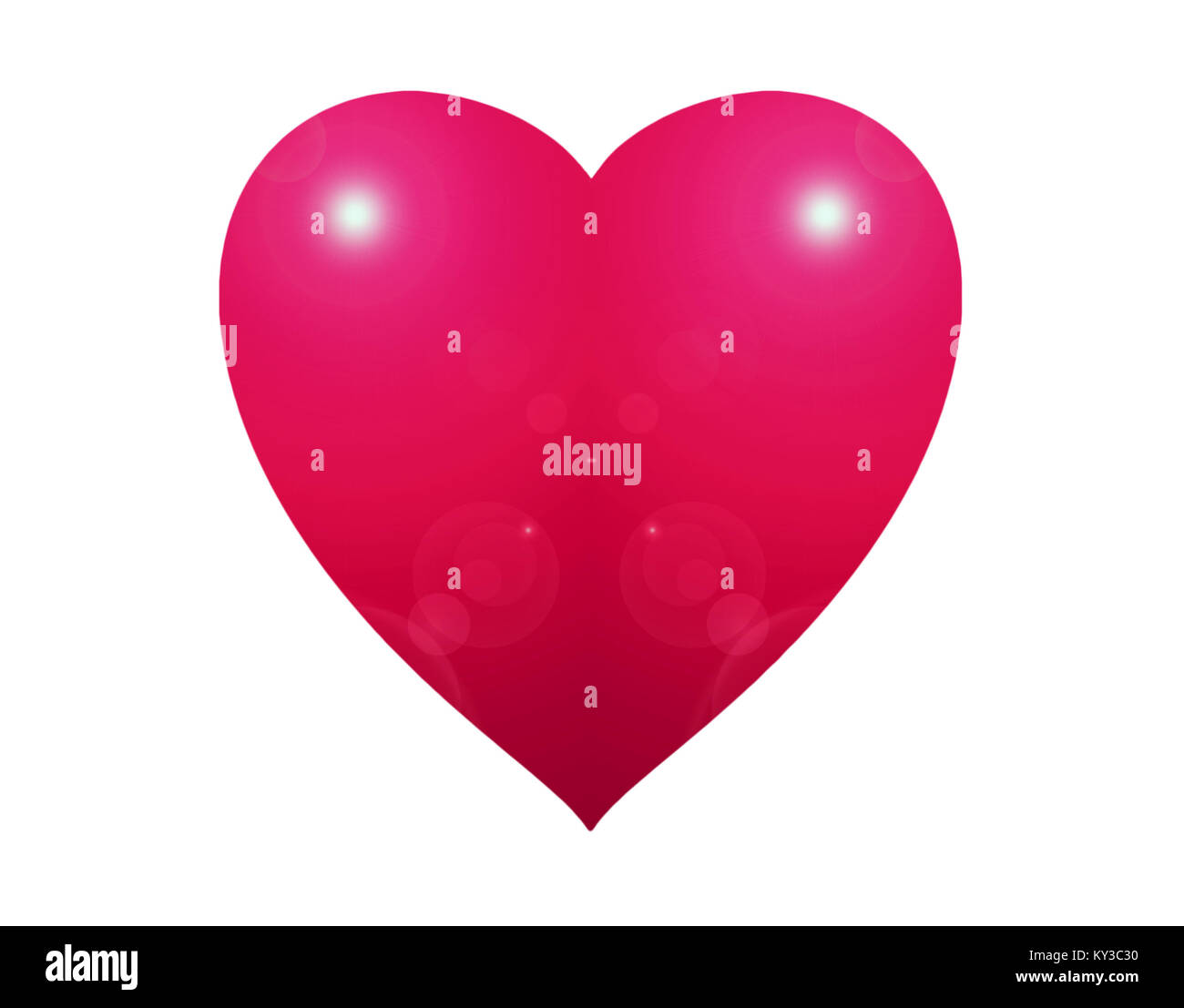 Shiny red heart isolated on white background Stock Photo - Alamy