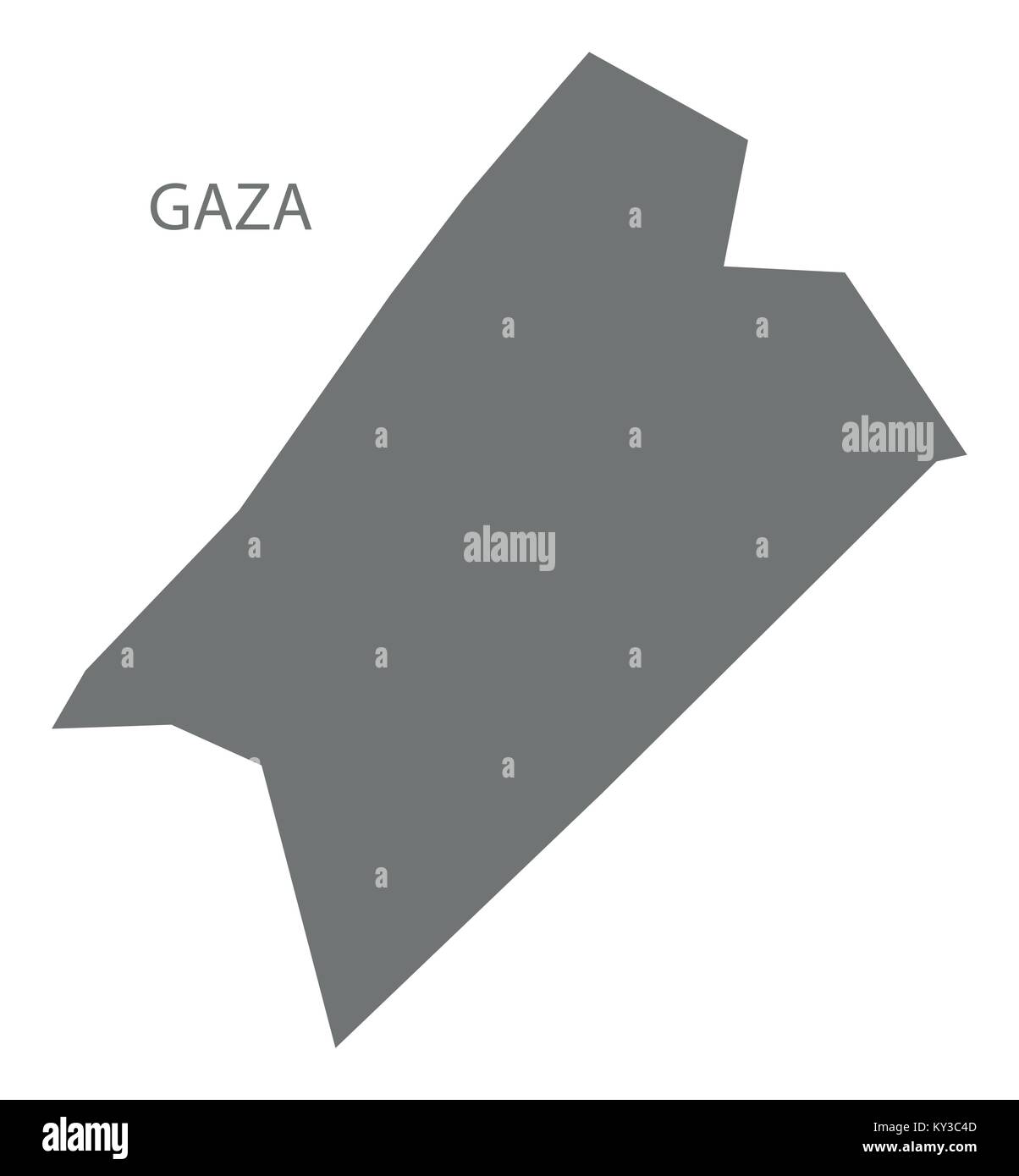 Gaza map of Palestine grey illustration silhouette shape Stock Vector