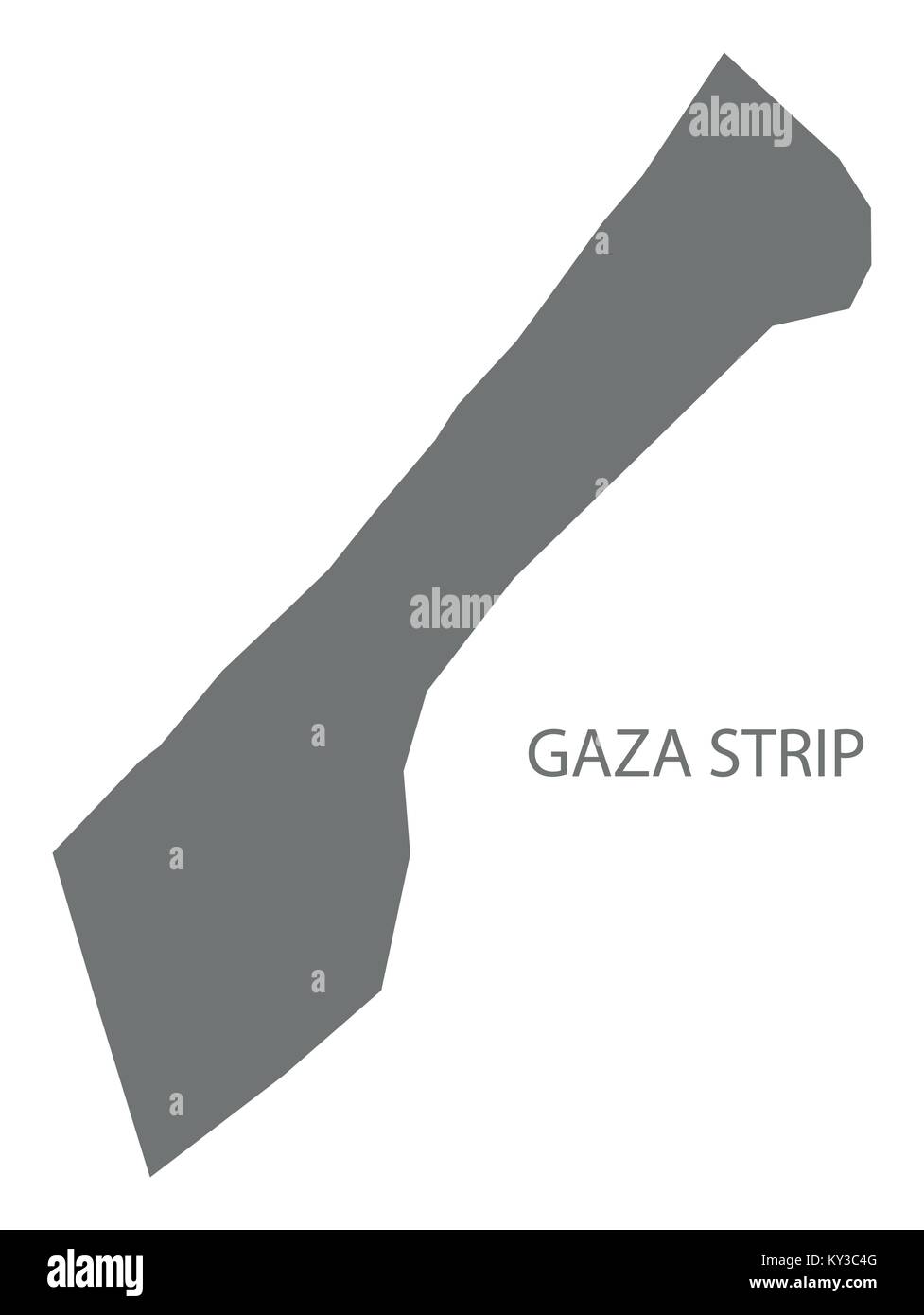 Gaza Strip Map Of Palestine Grey Illustration Silhouette Shape Stock