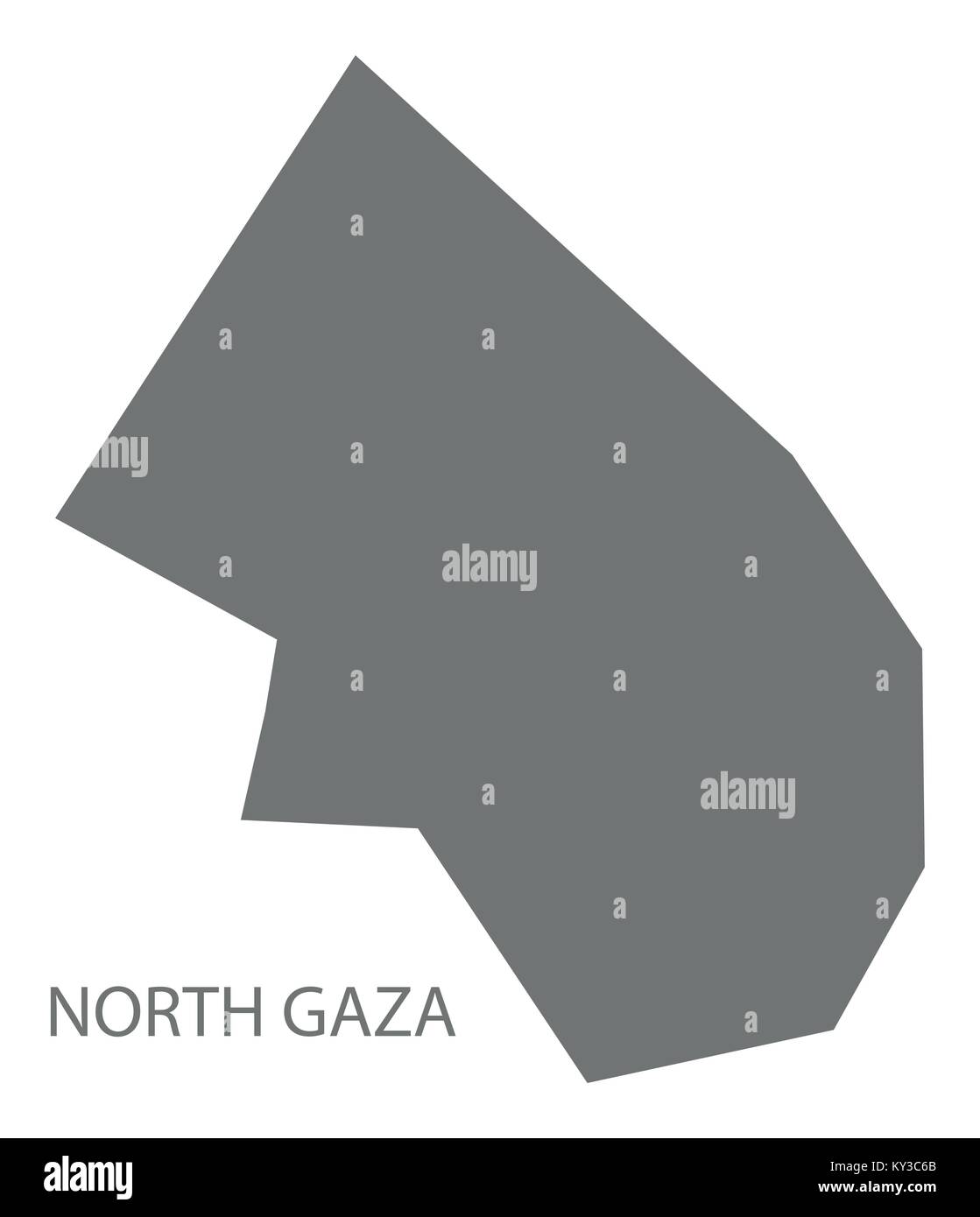 North Gaza map of Palestine grey illustration silhouette shape Stock Vector