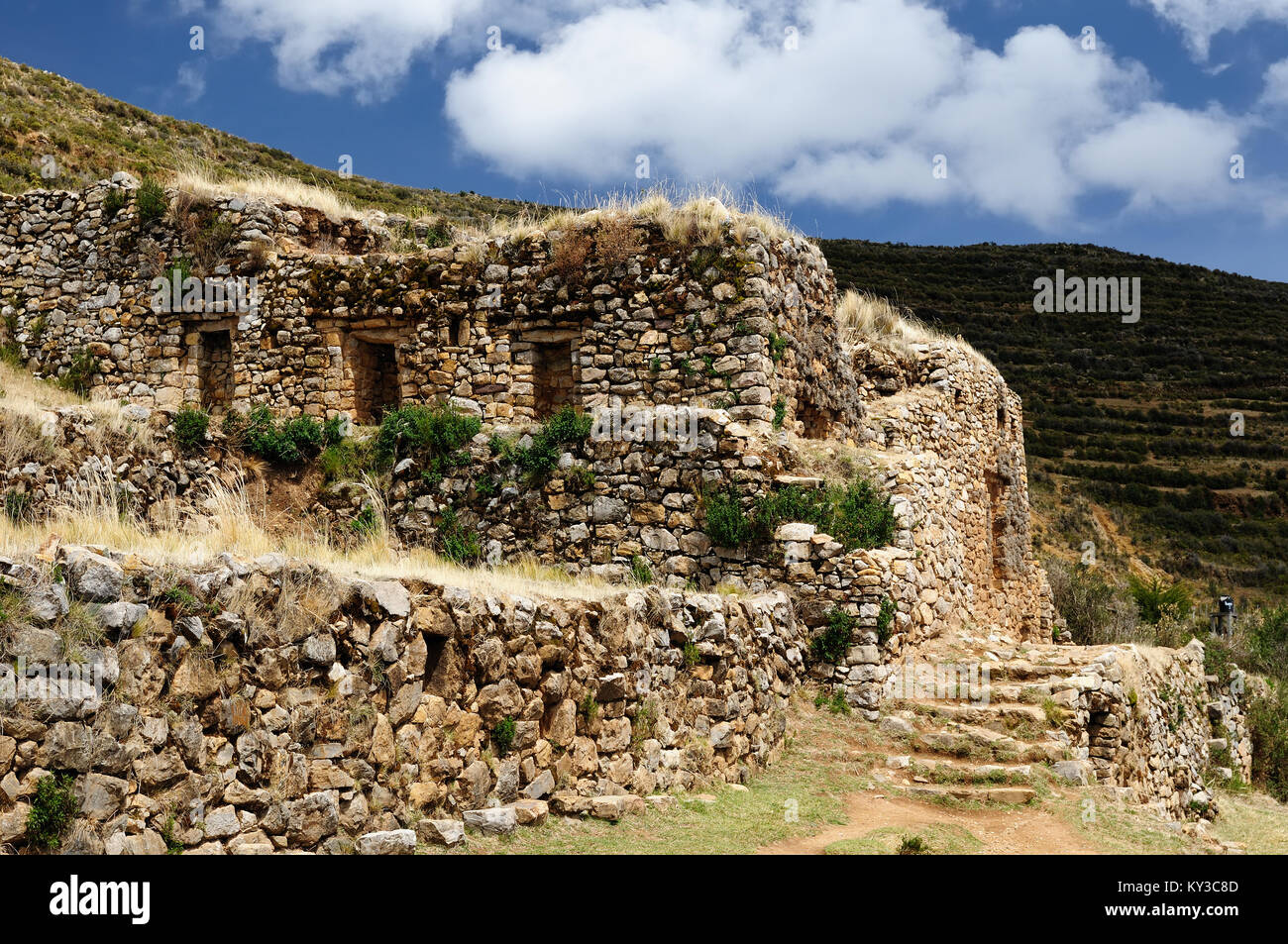 Bolivia – Inca prehistoric ruins on the Isla del Sol, on the Titicaca ...