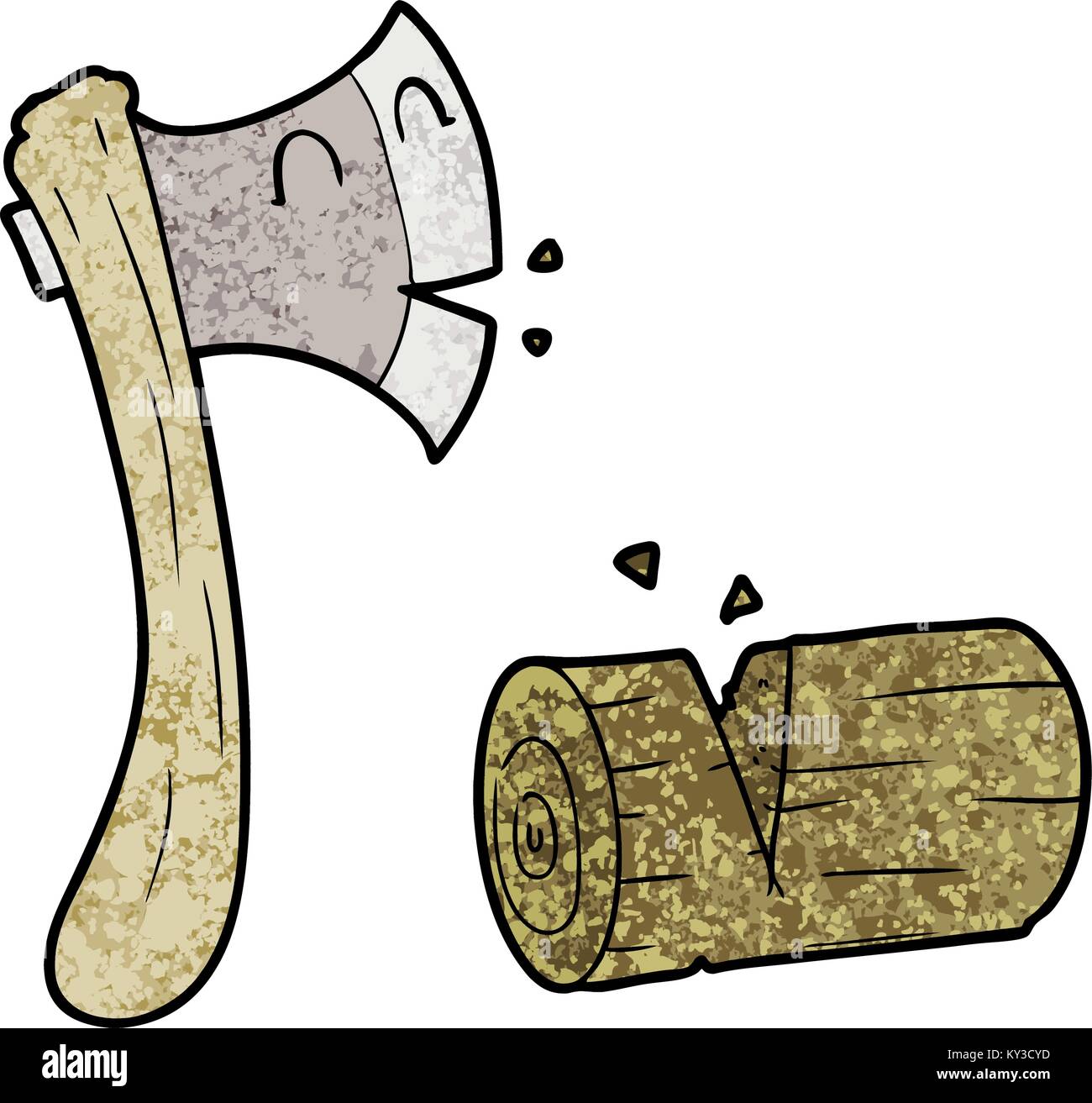 cartoon axe chopping wood Stock Vector Image & Art - Alamy