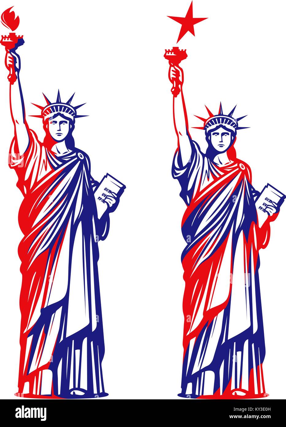 Statue of liberty, freedom. USA symbol or icon. Vector illustration Stock Vector