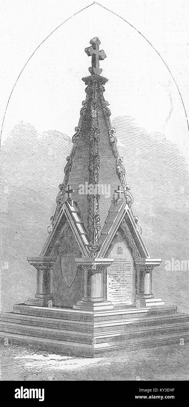 SURAT Monument, built by 56th Regt to comrades 1867. Illustrated London News Stock Photo
