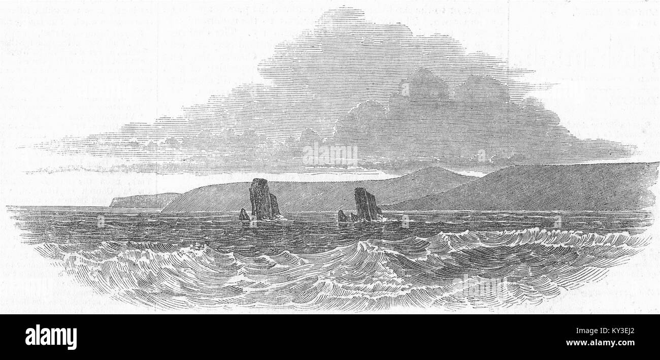 TUNISIA Fratelli Rocks, North Coast of Africa 1848. Illustrated London News Stock Photo