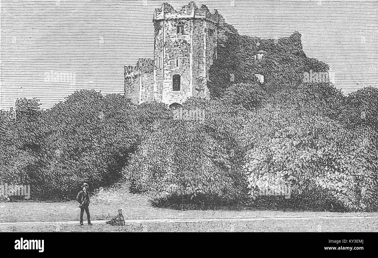 WALES Cardiff Castle-Mount & Keep 1872. The Graphic Stock Photo