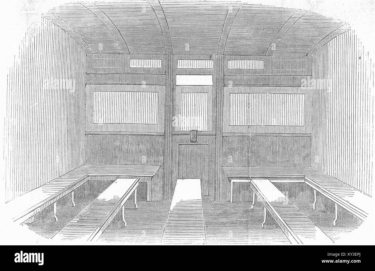 TRANSPORT 2nd-class carriage compartment 1847. Illustrated London News Stock Photo