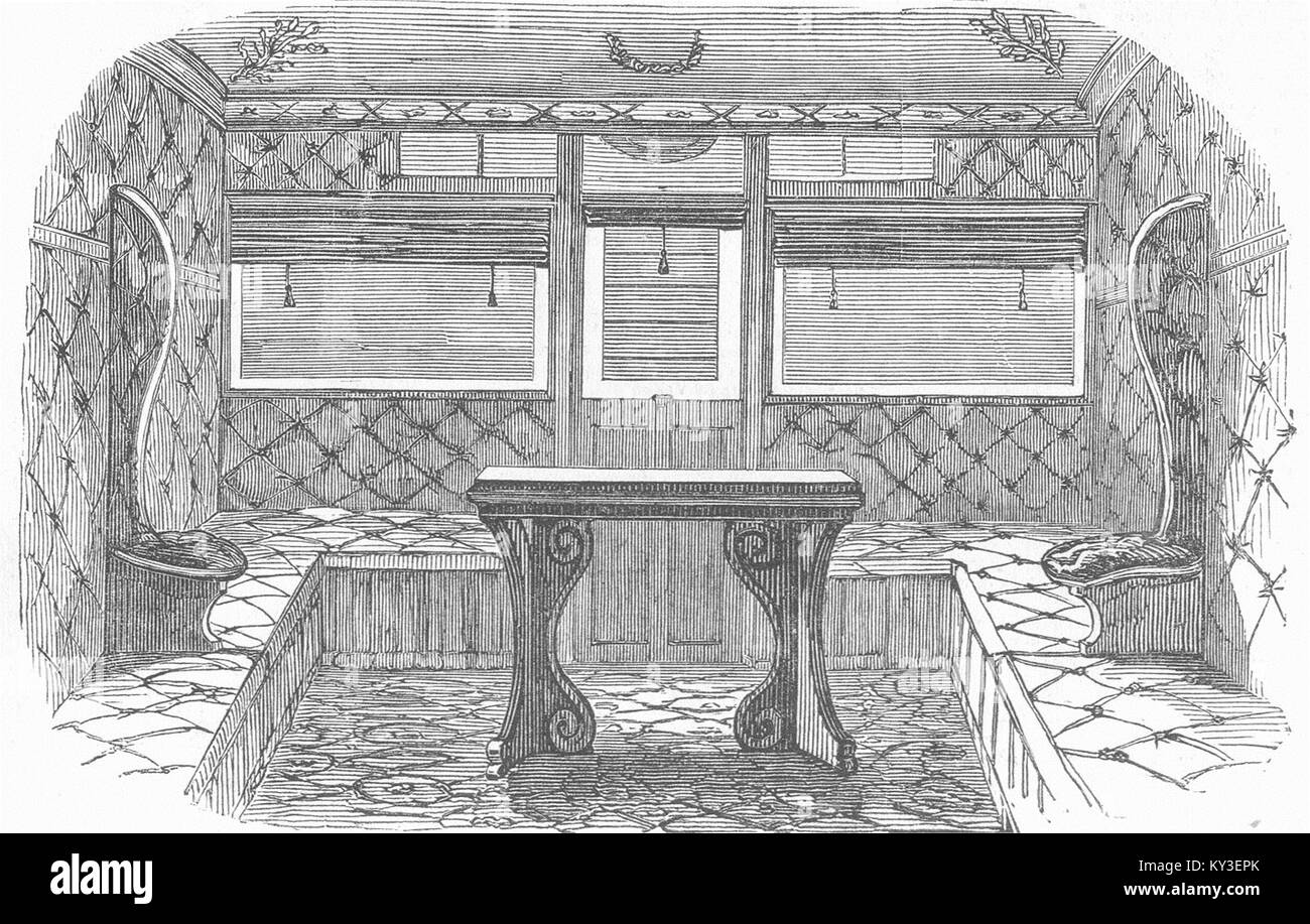 TRANSPORT 1st-class carriage compartment 1847. Illustrated London News Stock Photo