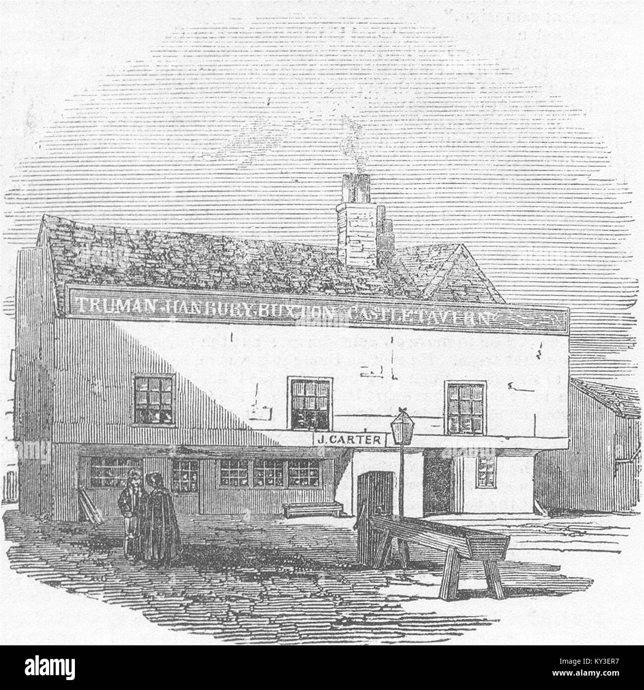 LONDON Castle Inn Kentish Town 1849. Illustrated London News Stock Photo