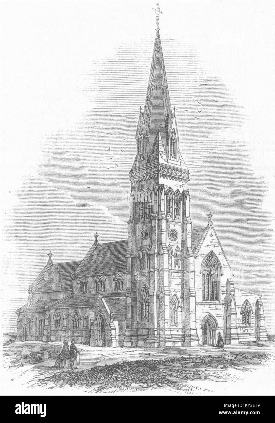 YORKS Trinity Church, Knaresborough 1863. Illustrated London News Stock Photo