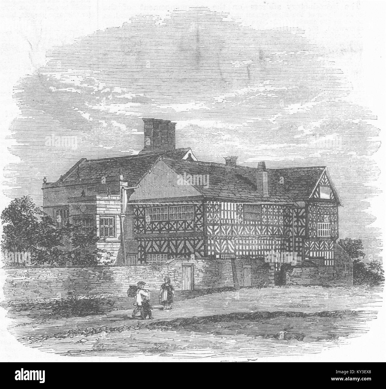 LANCS Hall-i-th-wood, nr Bolton(Samuel Crompton) 1862. Illustrated London News Stock Photo
