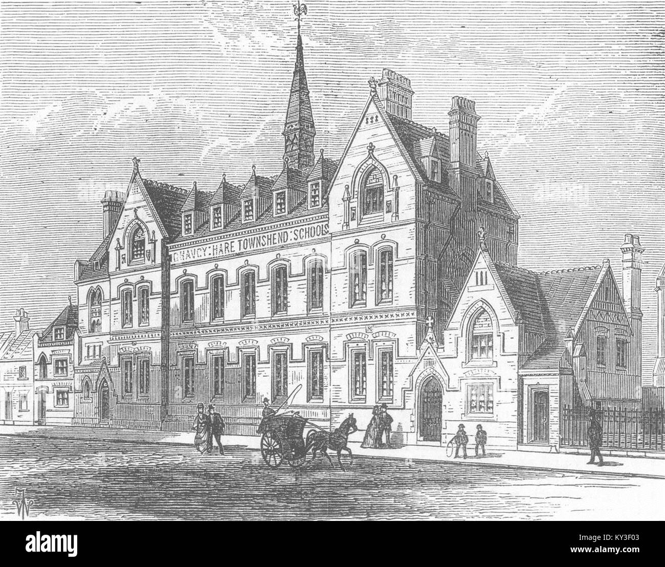 LONDON Chauncy Hare Townshend Schools, Westminster 1876. Illustrated London News Stock Photo