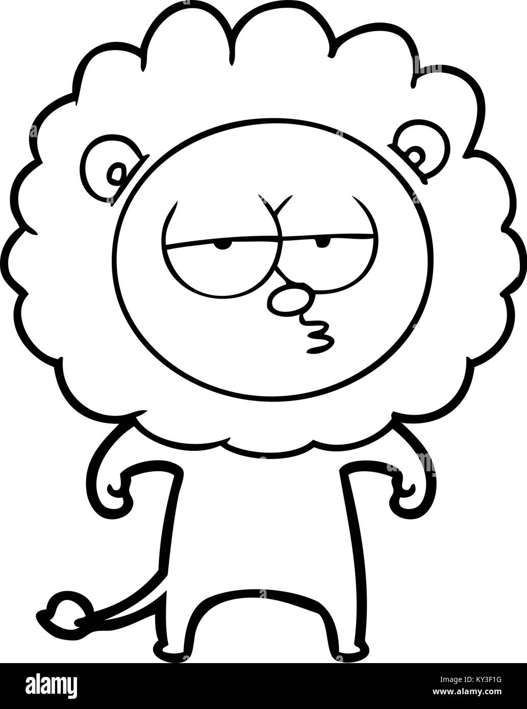 cartoon bored lion Stock Vector Image & Art - Alamy