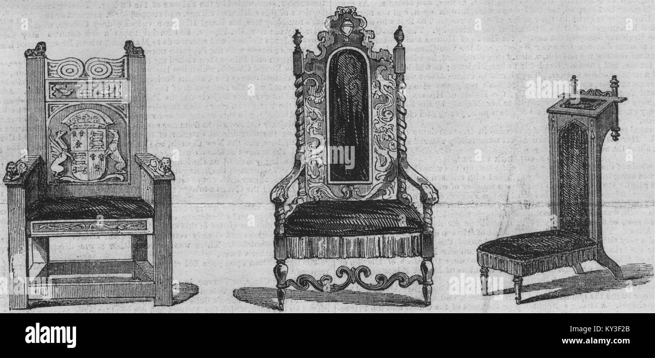 Queen Victoria's chair; Prince Albert's chair; Faldstool. Decorative ...