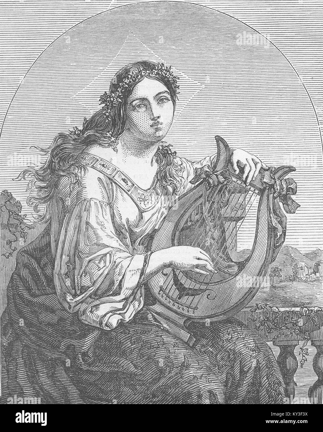 MUSIC St Cecilia 1849. The Illustrated London News Stock Photo Alamy