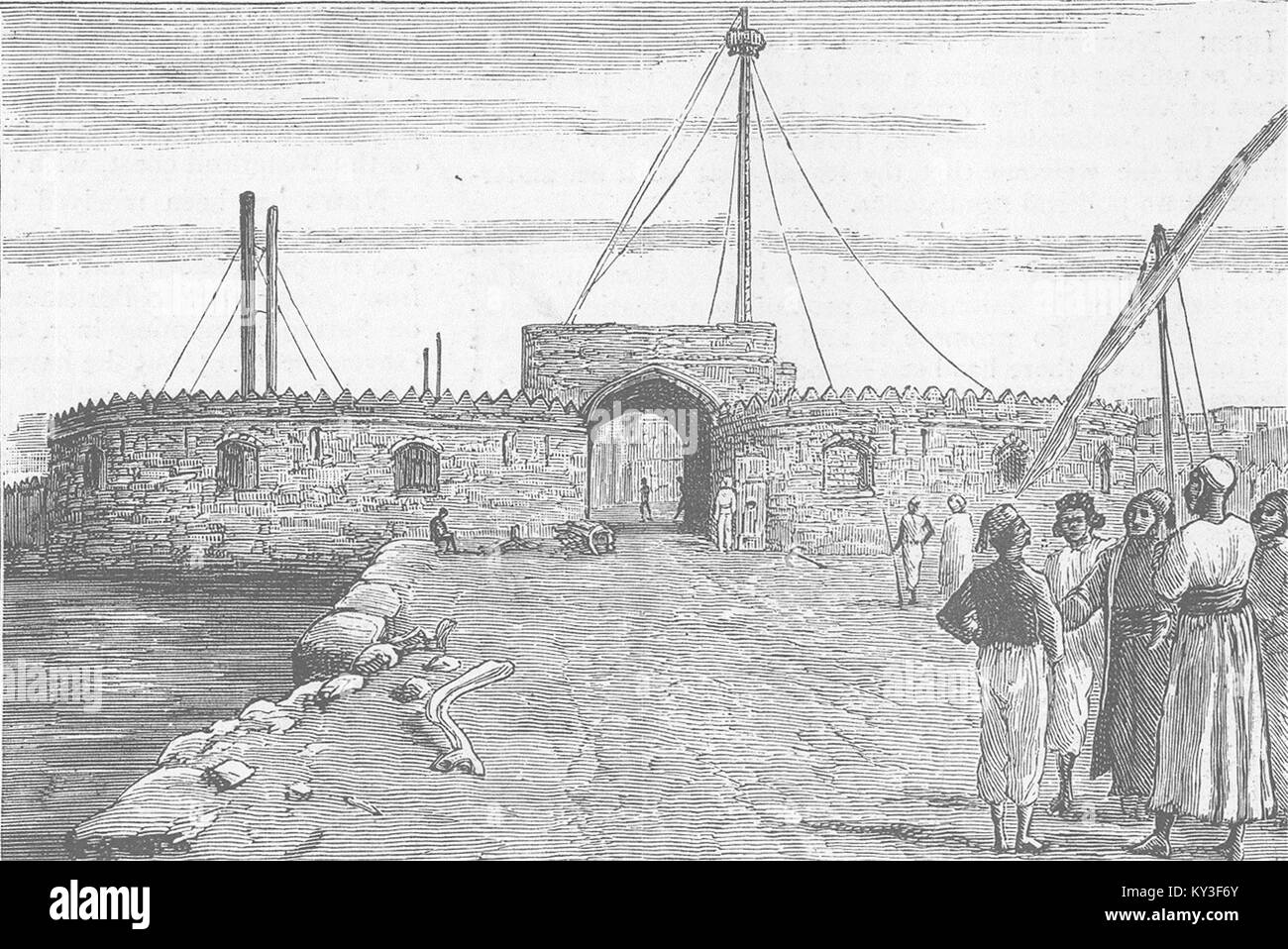 ERITREA Red Sea town gate of Massawa 1885. The Graphic Stock Photo